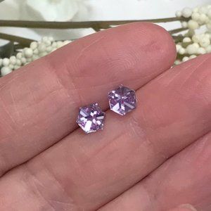 Lavender Color Cube Swarovski Crystal Earrings
